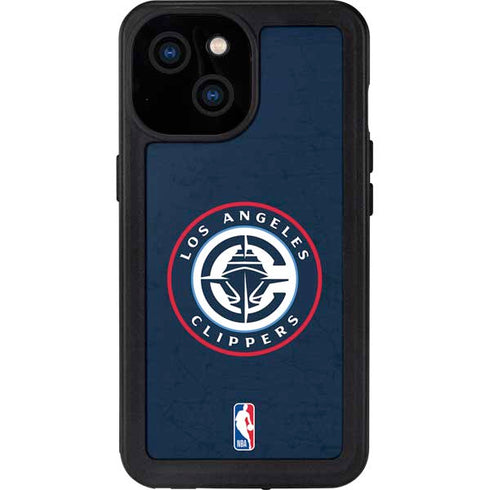 NBA Los Angeles Clippers Distressed Blue iPhone 15 Waterproof Case